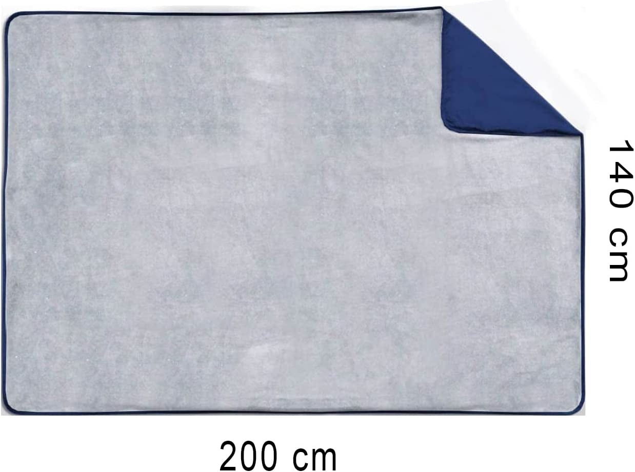 ENETIX, ENETIX Flannel Picnic Rug Blanket with Bag (Blue)