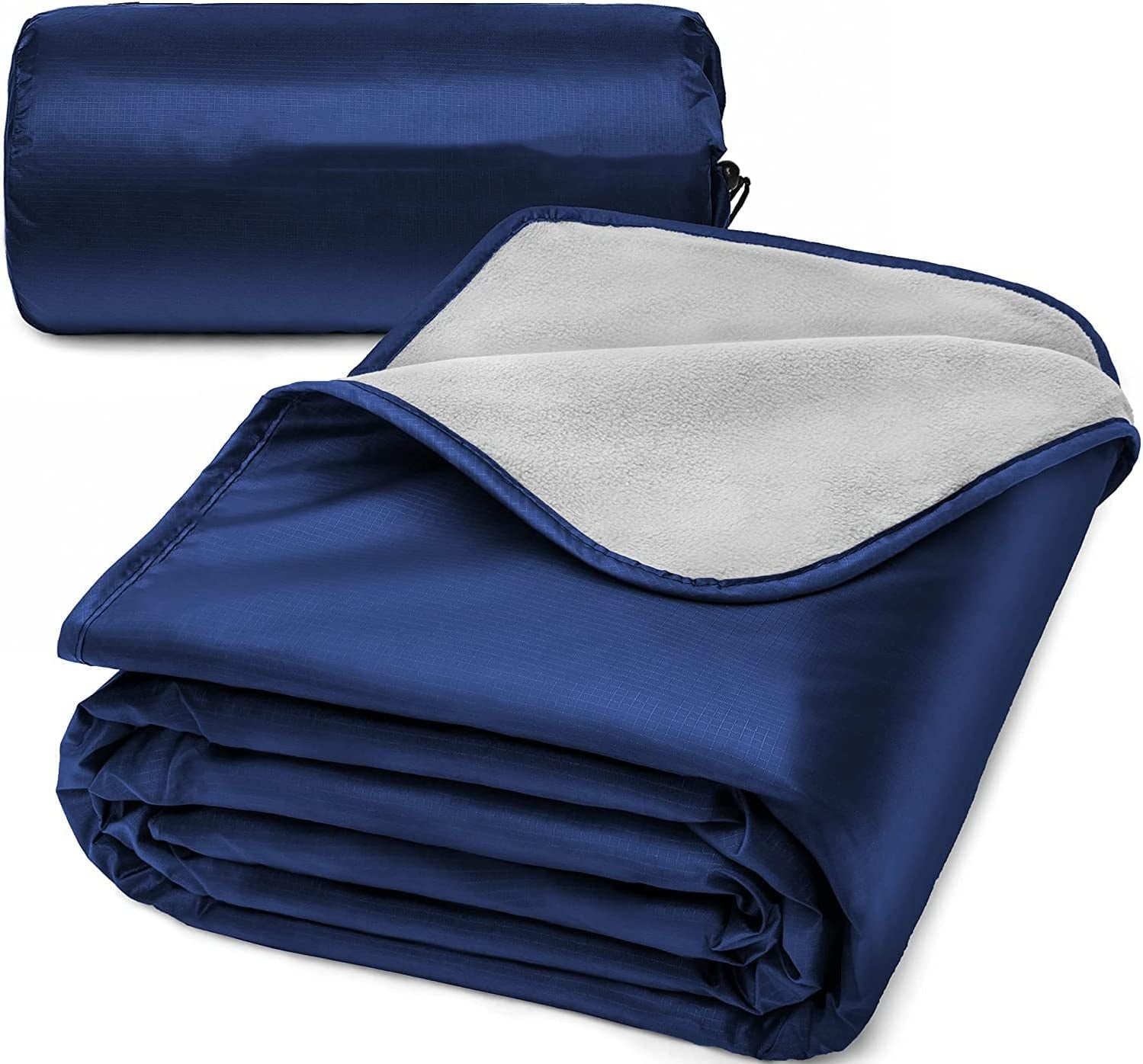 ENETIX, ENETIX Flannel Picnic Rug Blanket with Bag (Blue)