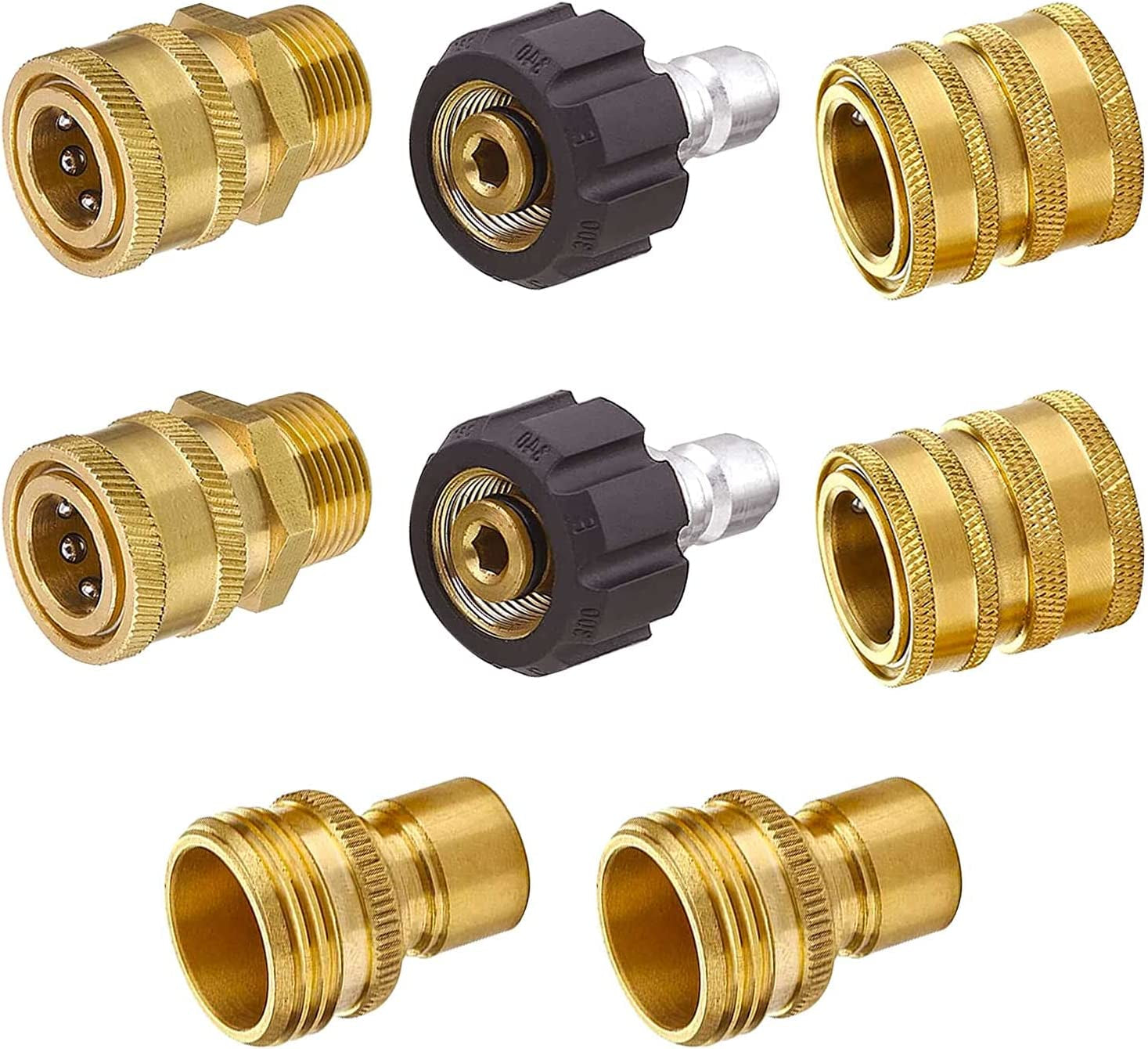 Fachmann, Fachmann Pressure Washer Adapter Set, Quick Disconnect Kit, M22 Swivel to 3/8'' Quick Connect, 3/4" to Quick Release