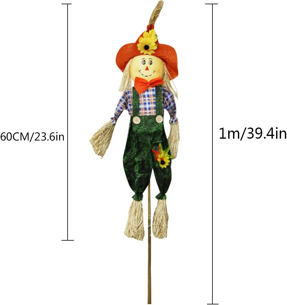 IFOYO, Fall Harvest Scarecrow Decor IFOYO 2 Pack 39.4 Inch Thanksgiving Scarecrow Decoration Fall Decorations for Garden Home Yard Porch