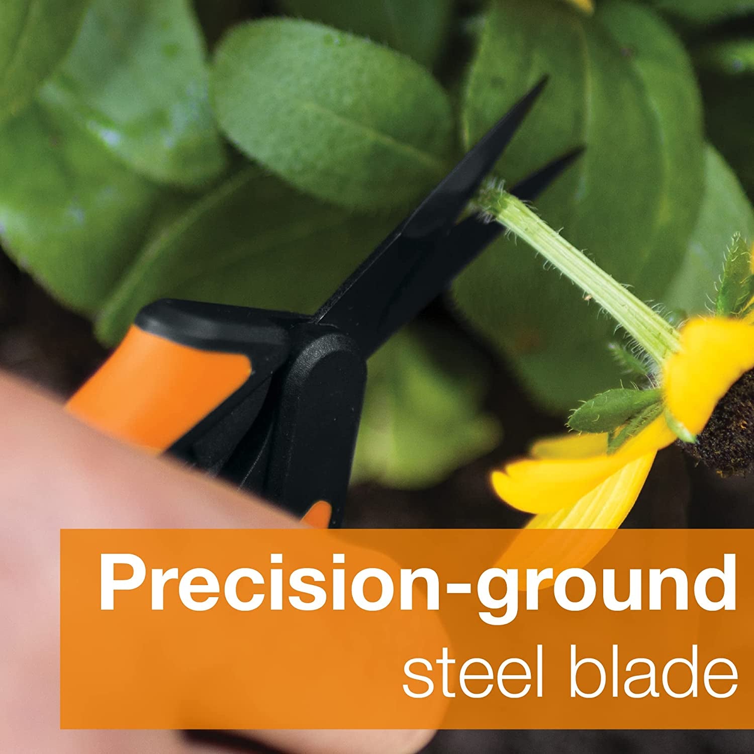 Fiskars, Fiskars Gardening Tools: Micro-Tip Pruning Shears, Non-Stick Precision-Ground Blades, 6” Sharp Plant Scissors (399241-1001)