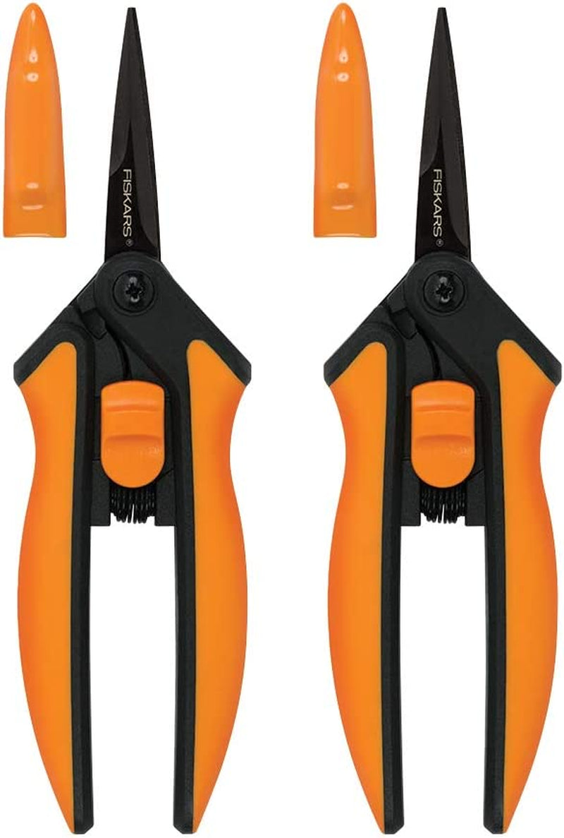 Fiskars, Fiskars Softouch Micro-Tip Pruning Snip, Non-Coated Blades, Orange/Black (399240-1003)