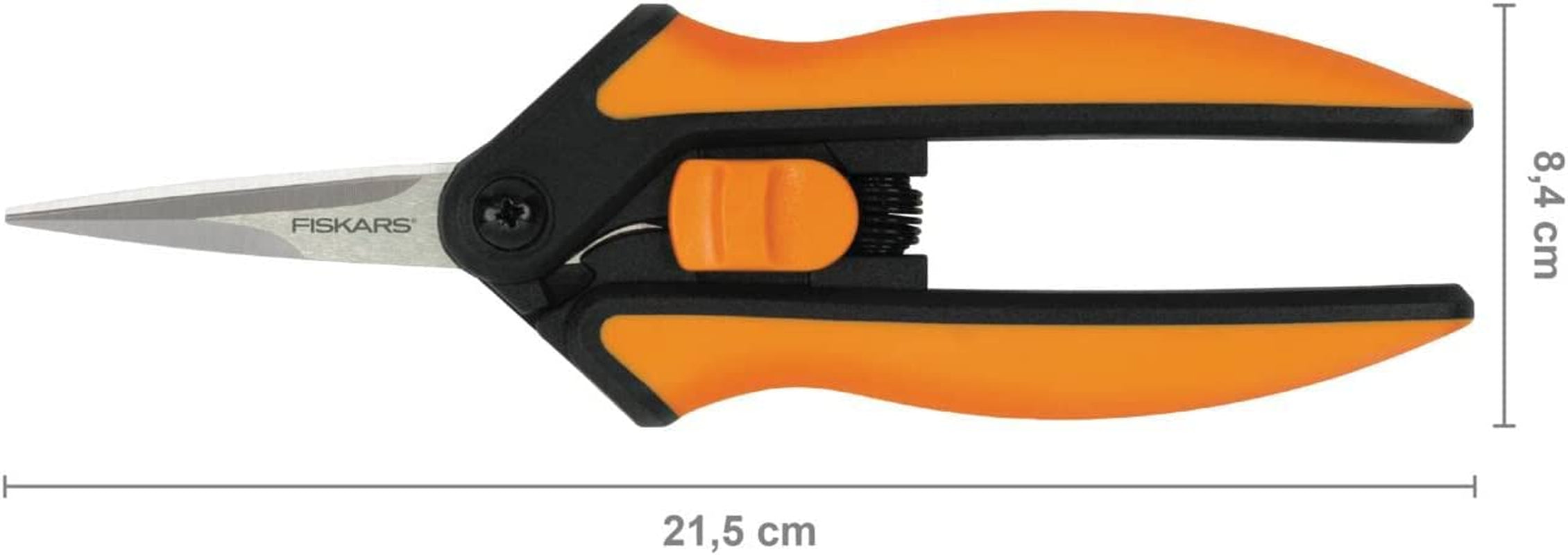 Fiskars, Fiskars Solid Snip Pruning Microtip SP13, Length: 21,5Cm, High-Quality Steel Blades/Plastic Handle, Black/Orange, 1051600